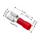 Cable end red 6.3 x 0.8 mm 100 pcs