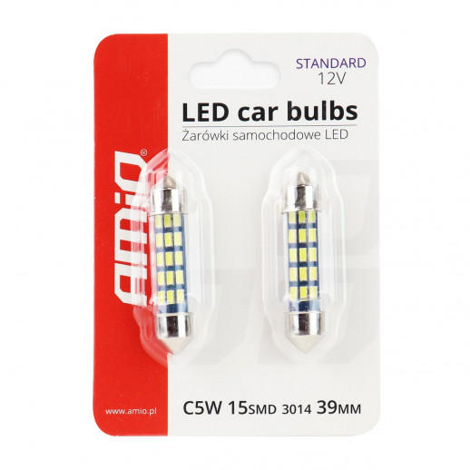 LED STANDARD 3014 15SMD 39мм 12В Amio