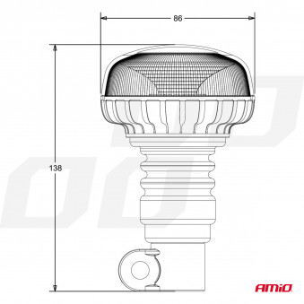 Flashing light 18LED for tube FLEX FLAT R65 R10 12/24V Amio, 02921