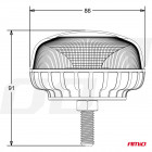 Flasher 18LED with bolt FLAT R65 R10 12/24V Amio