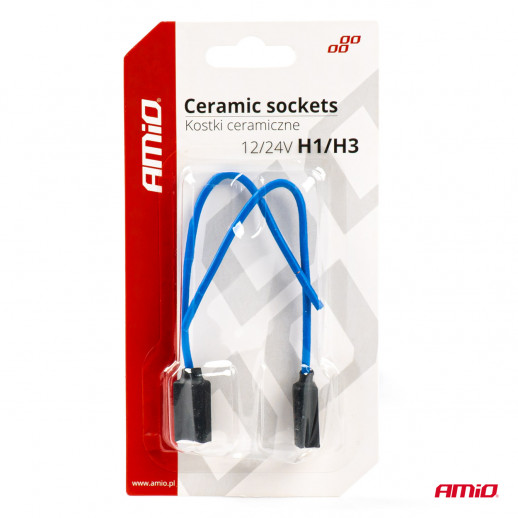 Connector for H1 / H3 bulb, ceramic 2pcs Amio