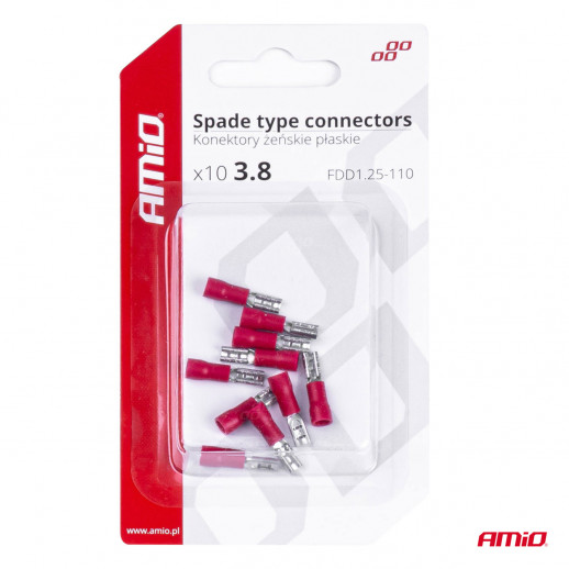 Estremità del cavo piatte 3,8 mm 0,5-1,5 mm² 10 pezzi Amio