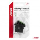 Square switch with green light 12/24V 20A Amio