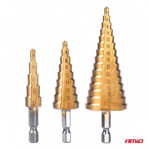 Forets coniques pour métal 4-32mm 3 pcs Amio