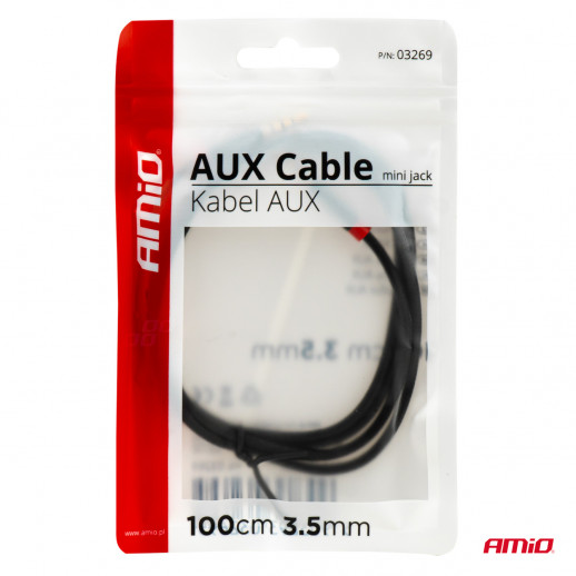 AUX-kaapeli minijack-jack 3,5mm 100cm Amio