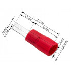 Juhtmeotsik punane isane 2,8 x 0.5 mm 100tk