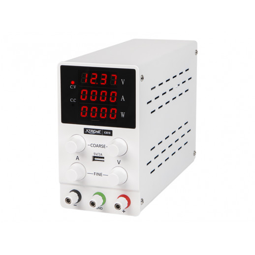 Laboratoriovirtalähde 30V/10A valkoinen X3010