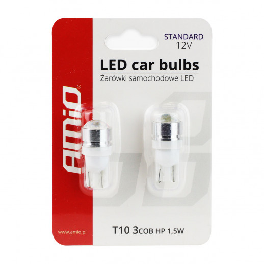 LED 12V Standard T10 W5W 3xCOB 1.5W Amio