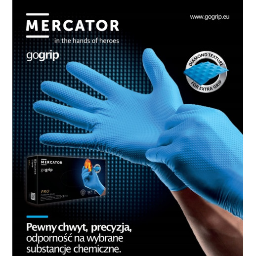 Nitrilinės pirštinės GoGrip mėlynos L dydis, 50 vnt