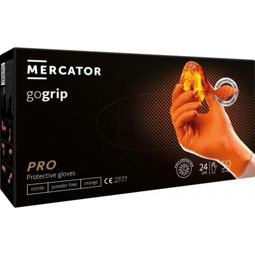 Nitrile gloves GoGrip orange size XL, 50 pcs.