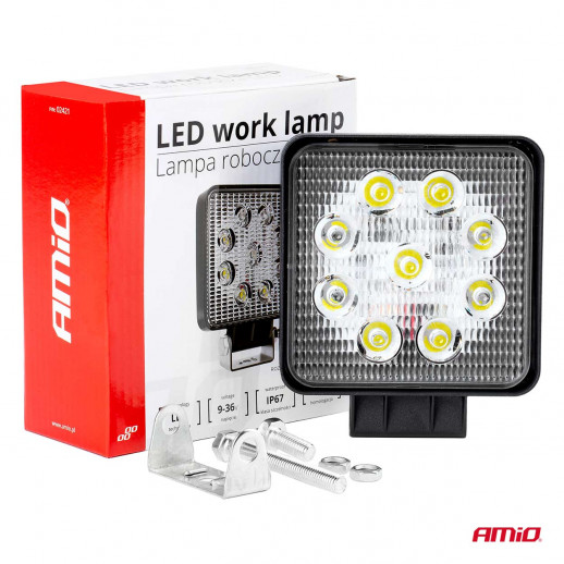 Työvalo neliö AWL07 9 LED FLOOD 9-36V Amio
