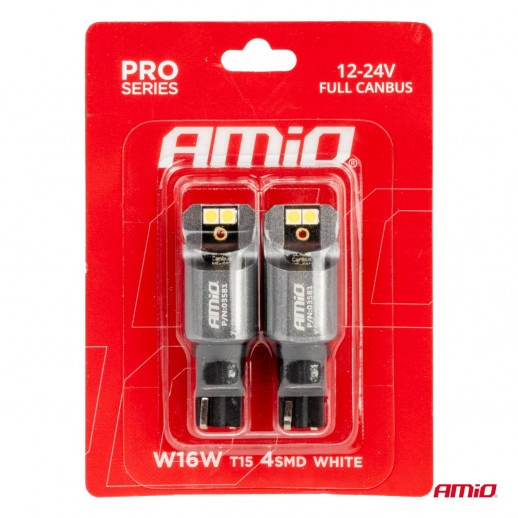 LED CANBUS PRO series T15 W16W 4x3030 SMD White 12/24V AMIO