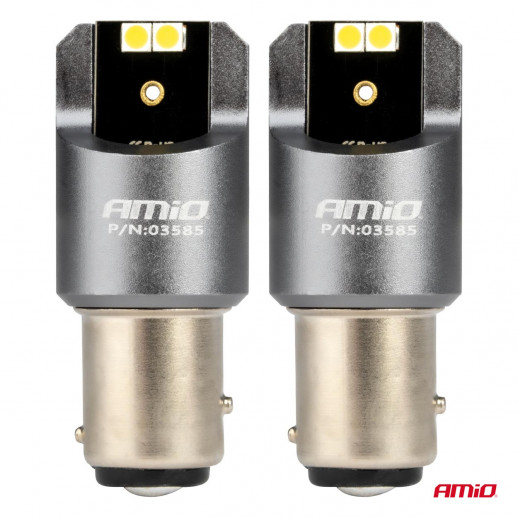 LED CANBUS PRO series BAY15D P21/5W 4x3030 SMD White 12/24V AMIO
