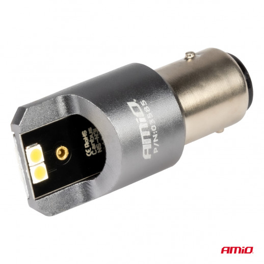 LED CANBUS PRO series BAY15D P21/5W 4x3030 SMD White 12/24V AMIO