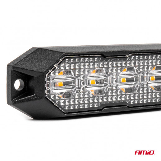 Vilkkuva neliömäinen strobo 4x3W LED R65 R10 12/24V Amio