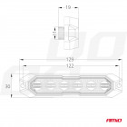Vilkkuva neliömäinen vilkkuvalo 6x3W LED R65 R10 12/24V Amio