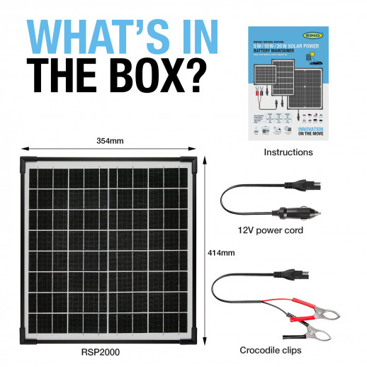 Akkulaturi Solar 20W 12V Ring