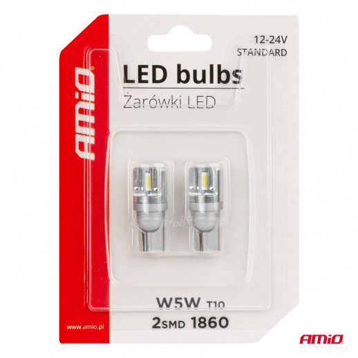 Светодиод стандартный T10 2x1860 SMD 12В-24В Amio