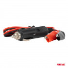 Tupakansytyttimen pistoke - krokotiilit 12V 24V 60cm amio