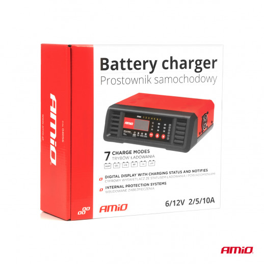 Akkulaturi digitaalinen 10A 6V/12V Amio