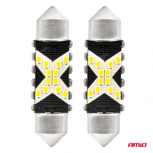 Светодиод CANBUS 36мм гирлянда 2016 12SMD 12/24V Amio