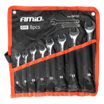 Combination wrench set 6-8-19 mm 8pcs Amio, 04193