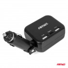 Sigaretisüütaja hargmik 2-auguga 2x USB A 1x USB C 12/24V 100W 180°Amio