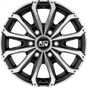 MSW 48 Van 6 Holes Gloss Black Full Polished 6,5x16 6x120 ET50 CB74,5 60° 1350 kg W19341003T56, 103924