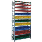 LAORIIUL/LADUSTUSKARPIDEGA RIIUL 2000X1000MM. METALL. SÜGAVUS 300MM. 100 KG/RIIUL. 74 PLASTKARBIGA