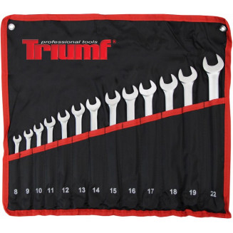 13-OS. SET DI CHIAVI AD ANELLO EXTRA LUNGO. 8-22MM. BORSA IN TESSUTO TRIUMF, 13326T