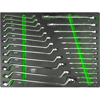 25-OS. CLÉS BOUCLE-BOUCLE. JEU DE CLE A OEIL 6-22MM EN PU PANNEAU CA JBM, 15731J