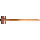 COPPER HEAD SQUARE SOLID HAMMER WITH WOODEN HANDLE (THROUGH) 10000G (10KG) 90X90MM TRIUMF
