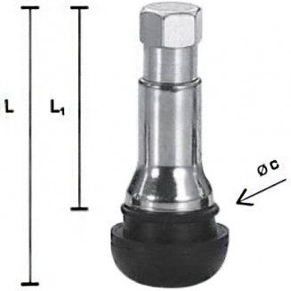 VALVOLA TL. CROMO. TR413FC. COMPILATO. 1PZ (ITALAMTICO) L=35/42.5MM, 3040011E