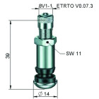 TL-MET.VENTIIL. NIKELDATUD. L=39MM. AVA=8.3MM. 14BAR S/A