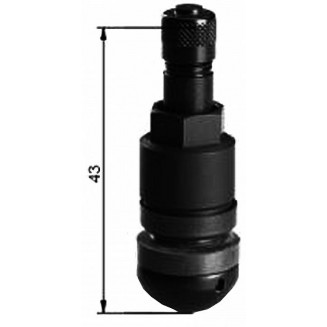 TL-ALU.VALVE. BLACK. HIGH NUT. L=42MM. HOLE=11.3MM (WEGMANN), 3040015B