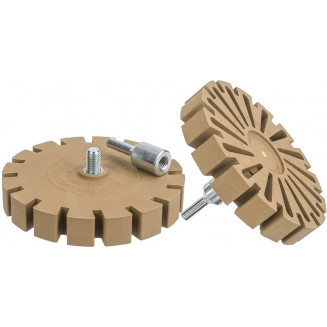 INGRANAGGIO A SEGMENTO IN GOMMA PER RIMOZIONE RESIDUI DI ADESIVO DAL CERCHIO (3500 GIRI/MIN) CON ADATTATORE 6MM, 3060896TP