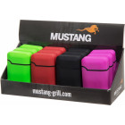 LIGHTER/FLASHLIGHT WITH RUBBER COVER (VARIOUS COLORS. REFILLABLE) MUSTANG