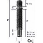 ШПИЛЬКА TP12X1,5/90 (P90) PRA90CH5 С ДВОЙНОЙ РЕЗЬБОЙ