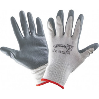 ТЕКСТИЛЬНО-НИТРИЛОВЫЕ РАБОЧИЕ ПЕРЧАТКИ &quot;ТЕКС-НИТРИЛ&quot; 8&quot;. СЕРЫЕ. 1 ШТ. В УПАКОВКЕ ИЗ ПЛЕНКИ JBM, 51633J