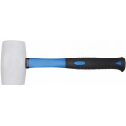 RUBBER HAMMER WITH FIBER SHAFT 750G. WHITE RUBBER PART TRIUMF