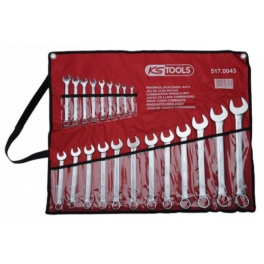 21-PCS. RING-WRENCH SET. 6-32MM. TEXTILE BAG. CRV KS TOOLS
