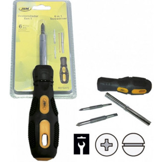 6-OS. DESTORNILLADOR COMPL. CON PUNTAS INTERCAMBIABLES (+/-) Y CARTUCHO DE 8-9MM ETC, 52072J