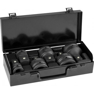 6-OS. HERRAMIENTA PARA AUMENTAR-REDUCIR IMPACTO 1/2-3/4-1&quot; SET CAJA DE ACERO JBM, 52544J