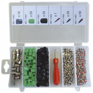 217-OS. SET AVVIAMENTO DI AGHI/CAPPUCCI PER VALVOLE + UTENSILI ECC, 52673J