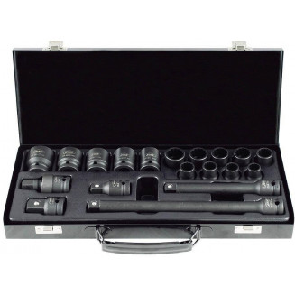 19-OS. 1/2&quot; LÖÖKPADRUNITE. PIKENDUSTE. KOMPLEKT 10-27MM. 12-KANT. METALLKOHVER JBM, 53531J