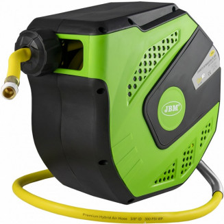 TUBO ARIA SULLA BOBINA 12+1M. 9,5 mm. CONTENITORE IN PLASTICA CHIUSO VERDE DA 3/8&quot; JBM, 53581J