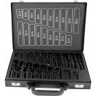 170-OS. METALO GRĄŽŲ STARTER RINKINYS HSS-R/424. GRĄŽIAI 1-10MM. JUODA. METALINIS DĖKLAS IR TK