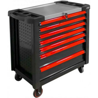 VERKTYGSVAGN XL BRED. INOX. TÖM 7 LÅDOR. PERF. SVART/LILA ETC, 53870J