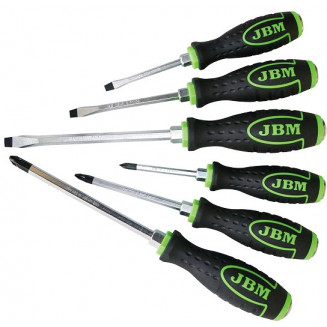 6-OS. JUEGO DE DESTORNILLADORES DE IMPACTO PH-PZ. MV &quot;J-GRIP&quot; JBM, 54071J