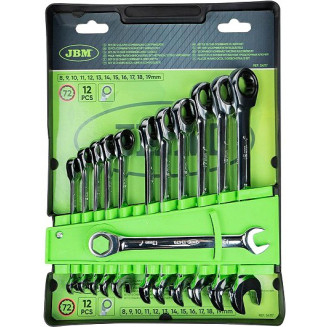 12-OS. TIRR SILMUS-LEHTVÕTMETE KOMPL. 8-19MM KROOM JBM, 54117J